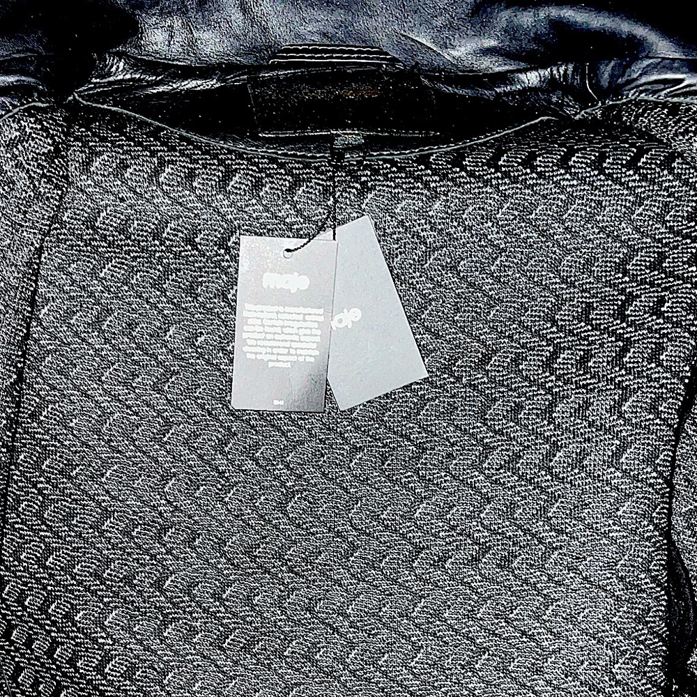 MAJE NWT Women’s Black Leather Jacket.Size 36 (4) - Picture 4 of 8
